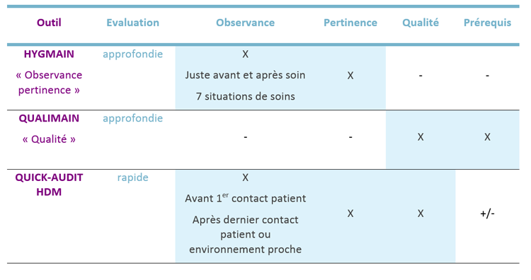 choix audit hygiene des mains